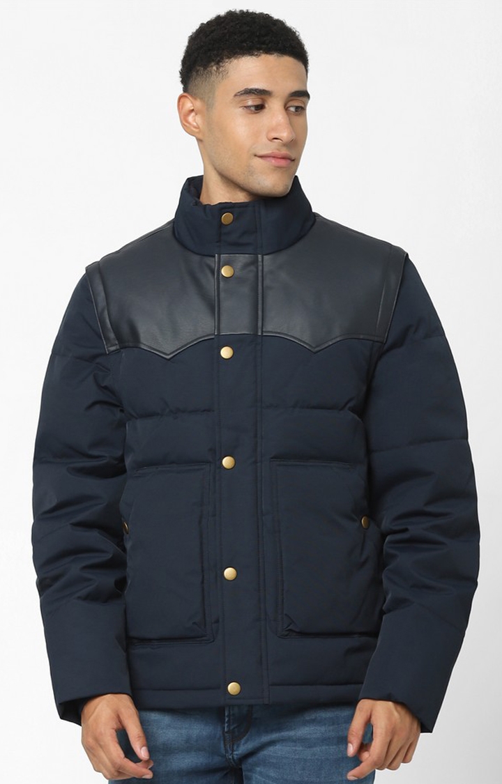 celio | Navy Solid Regular Fit Jacket