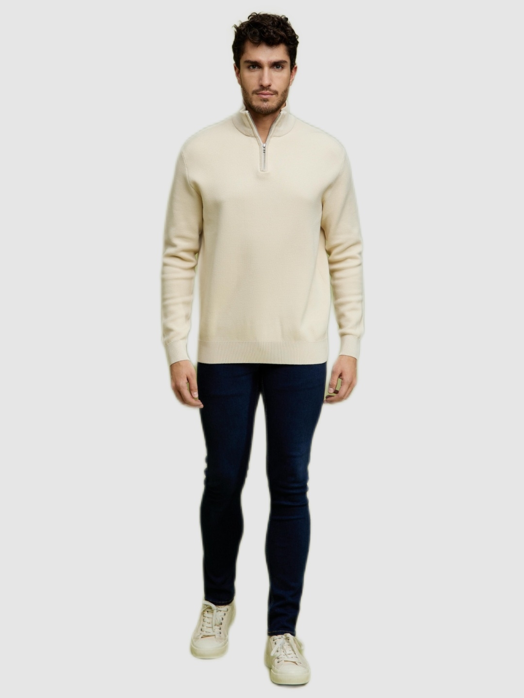celio | Celio Men's Beige Solid Sweaters