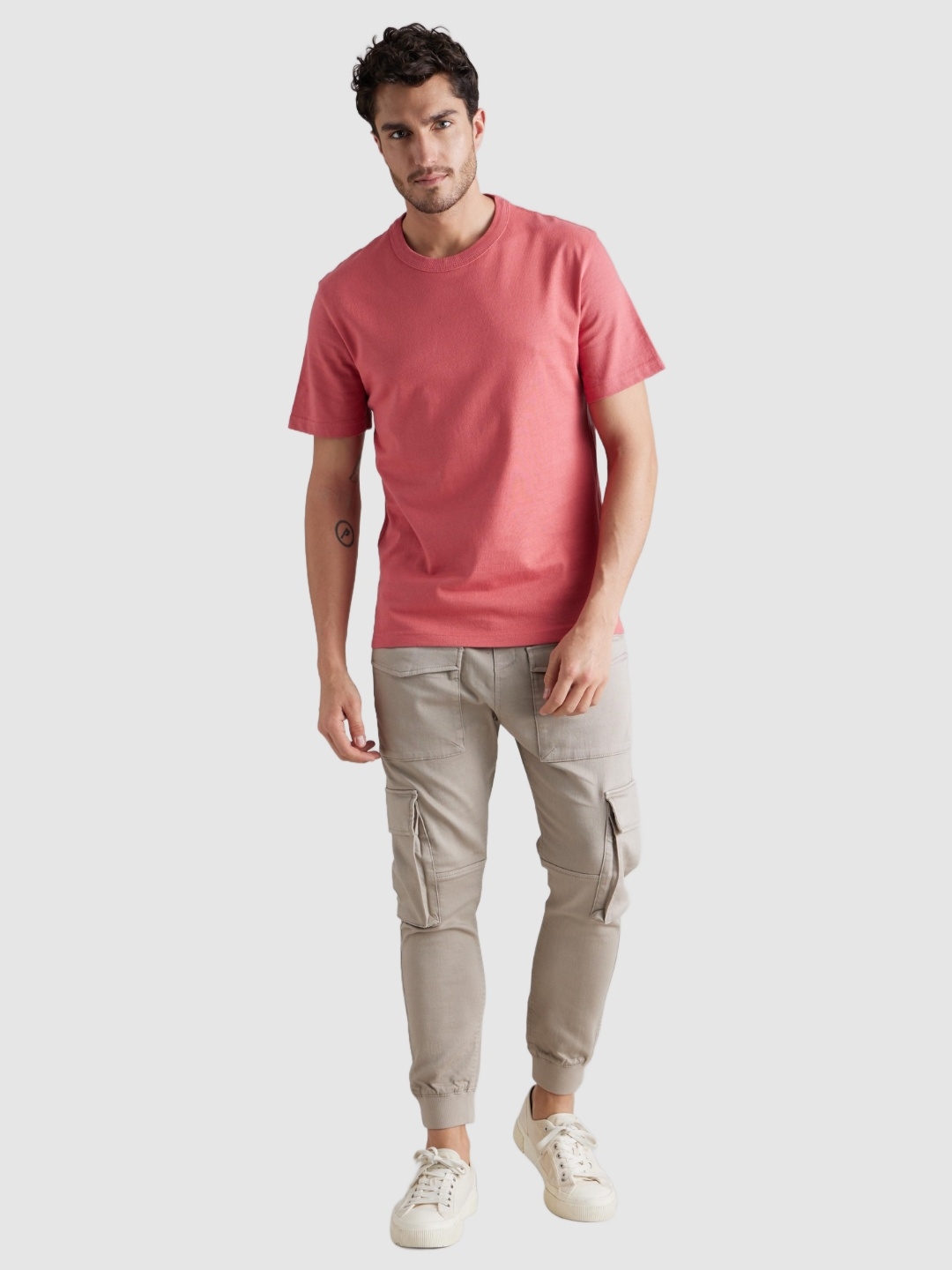 Celio Men Solid Pink Short Sleeve T-shirt