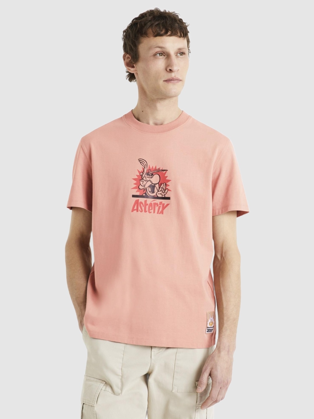 Celio Asterix Pink Short Sleeves Round Neck Tshirts