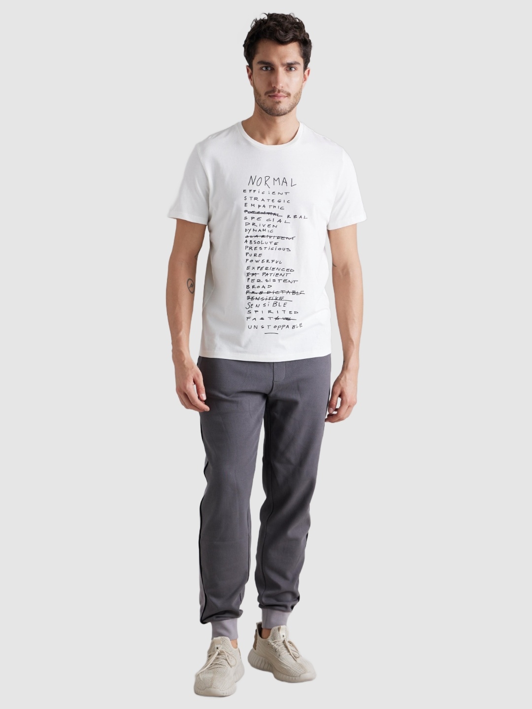 Celio Men Graphic Print White Short Sleeve T-shirt
