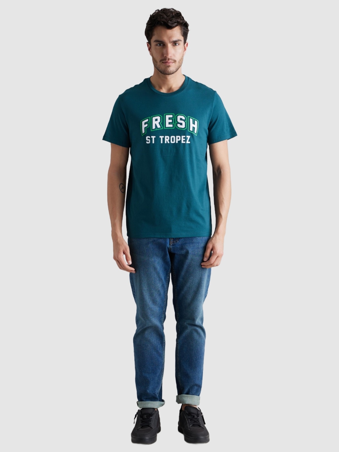 Celio Men Graphic Print Green Short Sleeve T-shirt