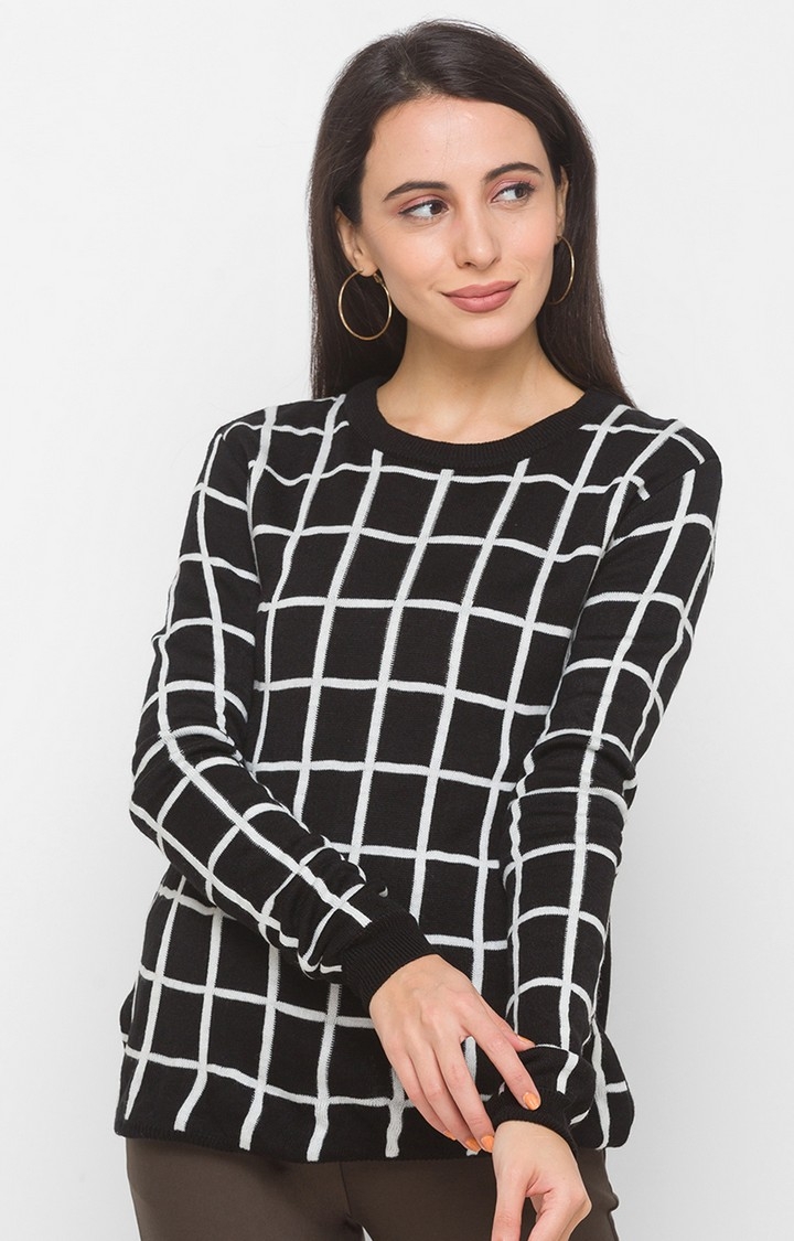 Black Checked Sweater
