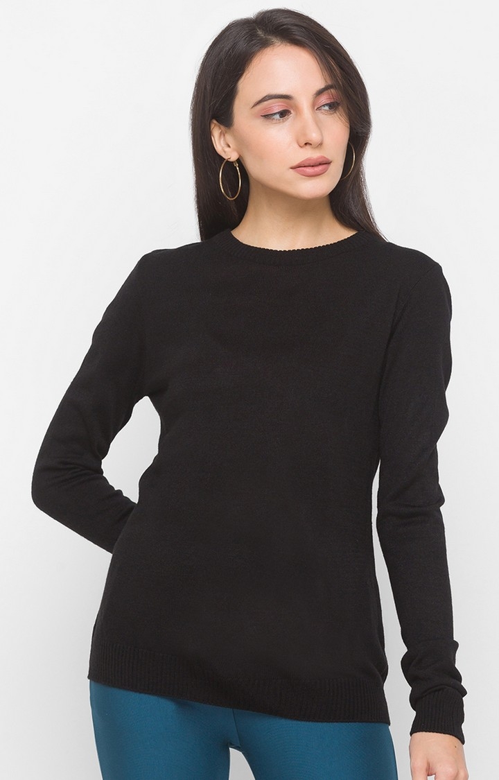 globus | Black Solid Sweater