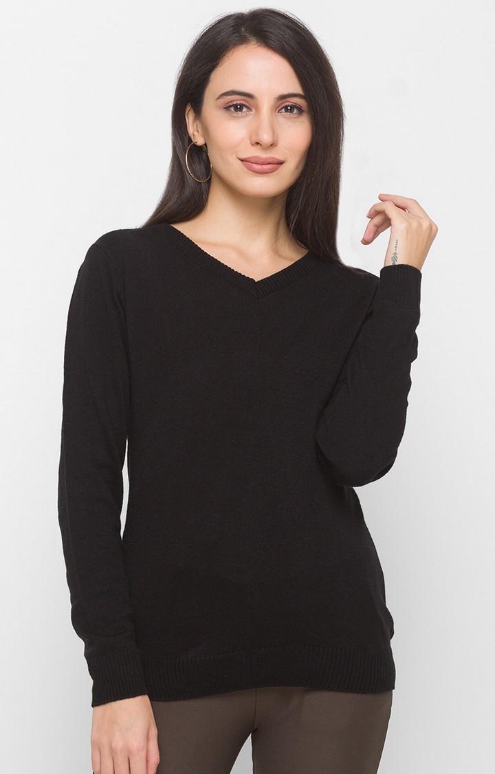 globus | Black Solid Sweater