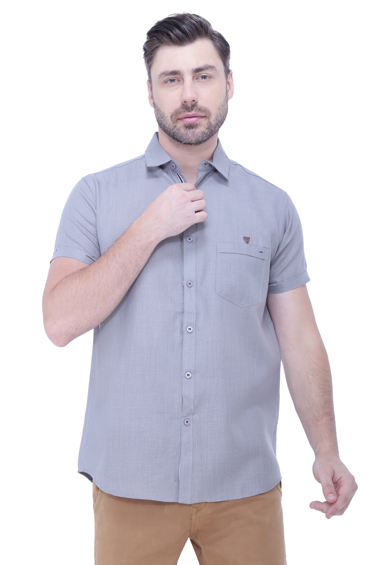 Kuons Avenue | Kuons Avenue Men's Linen Blend Half Sleeves Casual Shirt-KACLHS1236
