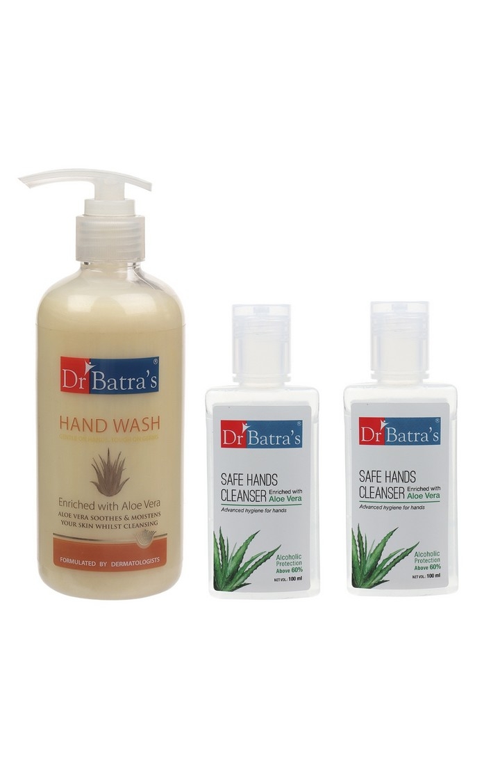 Dr Batra's | Dr Batra's Hand Wash 300 ml and Safe Hand Cleanser 200 ml (Pack of 3)