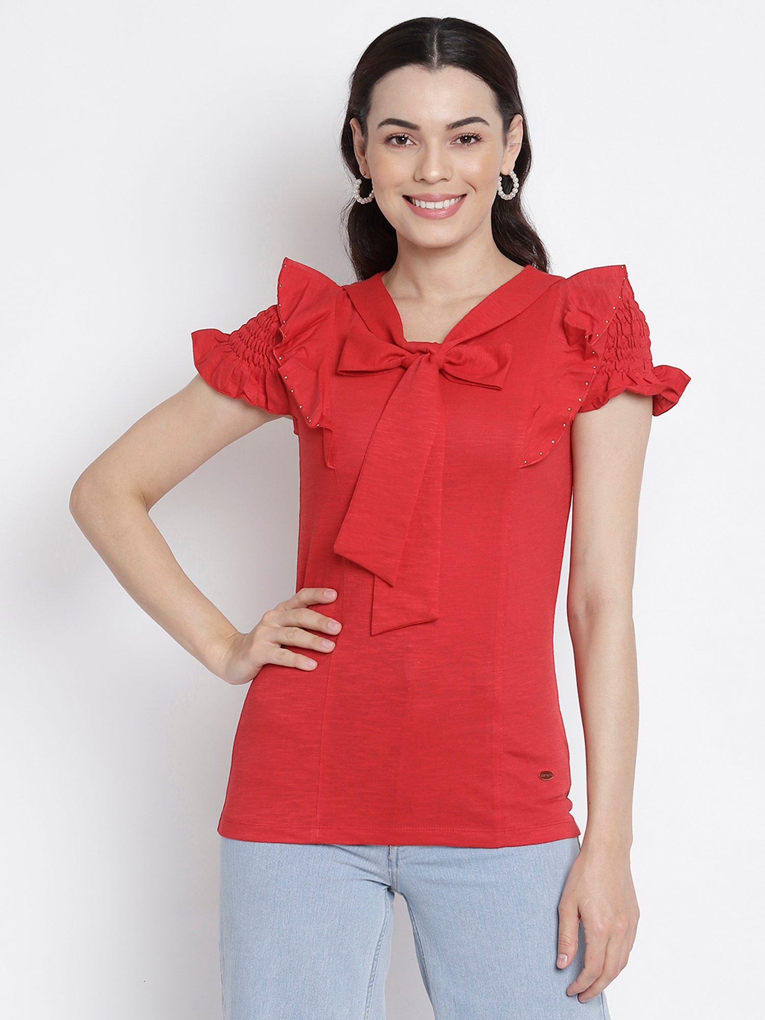 Her Grace | Her Grace Women Red Solid Tops