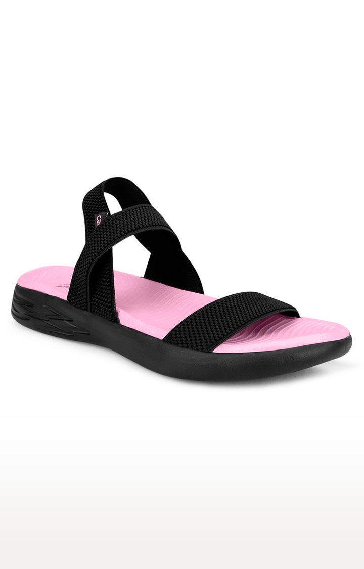 Campus Shoes | Black And Pink Floaters