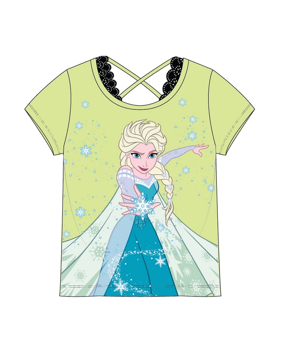 Mothercare | Kidsville Girls Half sleeves Round neck tee Frozen-Green