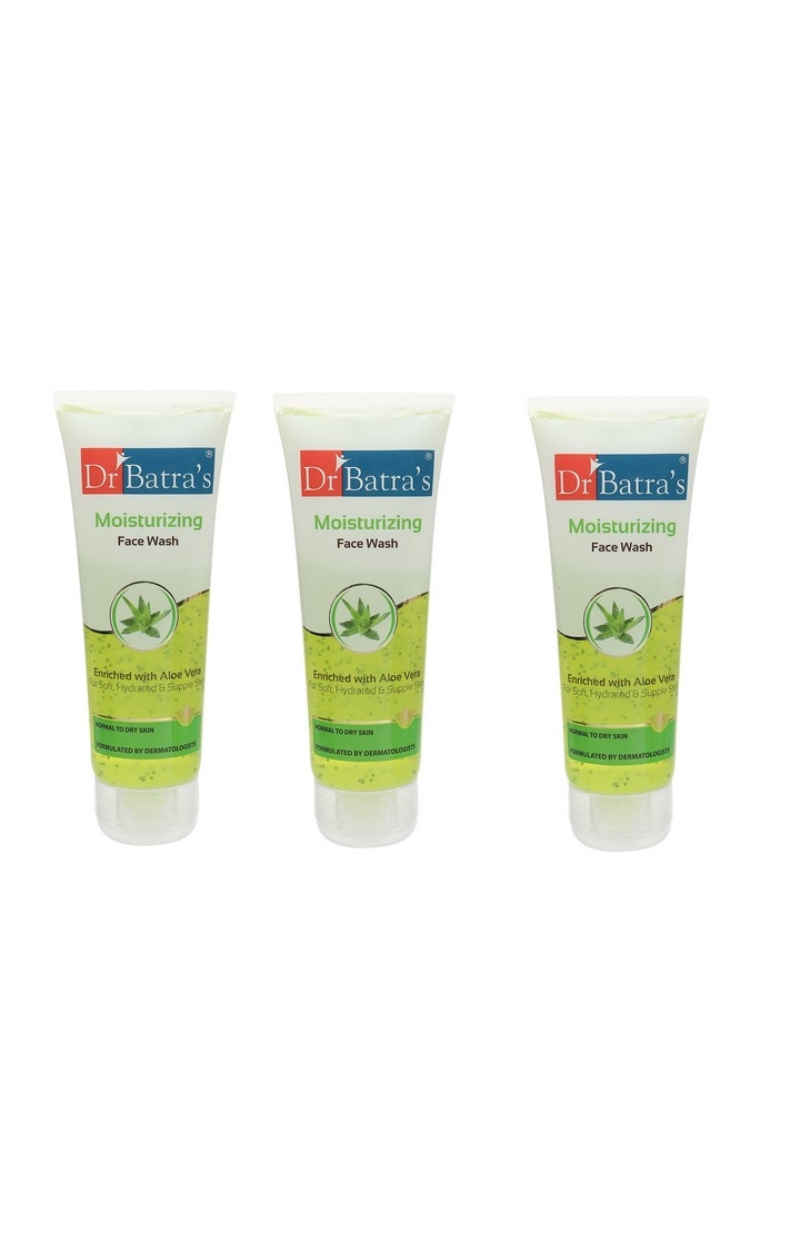 Dr Batra's Moisturizing Face Wash Enriched With Aloe Vera Soft, Hydrated & Supple Skin - 100 gm (Pack of 3)