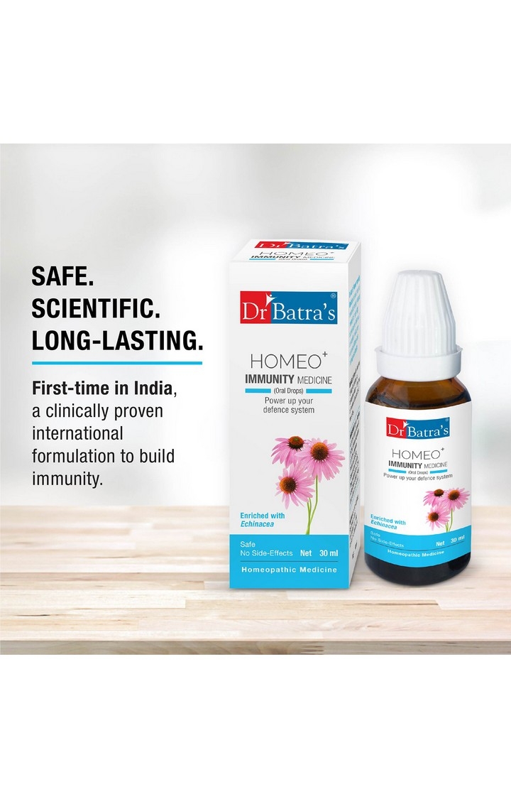 Dr Batra's Homeo+ Immunity Medicine Oral Drops|Scientific & Natural |Stay Home, Stay Safe - 30 ml (Family Pack of 3)