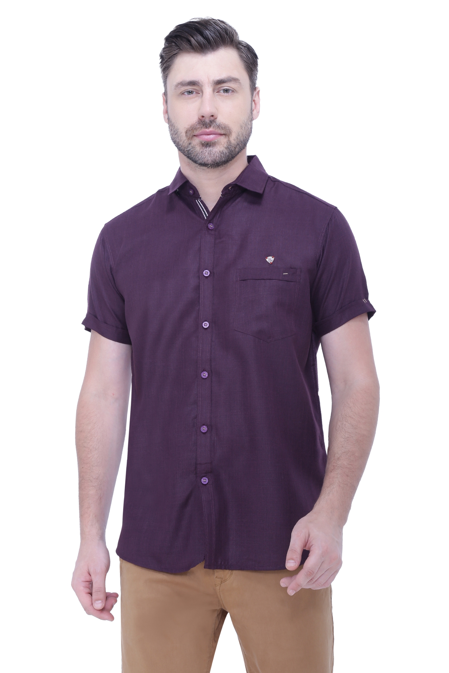 Kuons Avenue | Kuons Avenue Men's Linen Blend Half Sleeves Casual Shirt-KACLHS1229