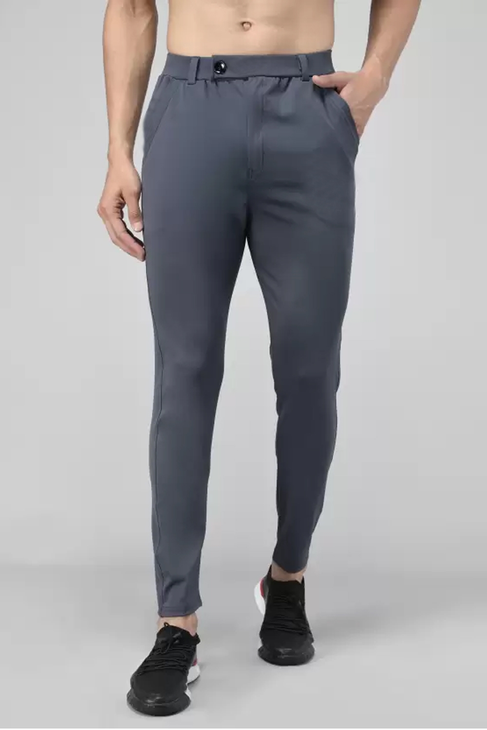 HEATHEX Men's Lycra Trouser Pants Dark Grey