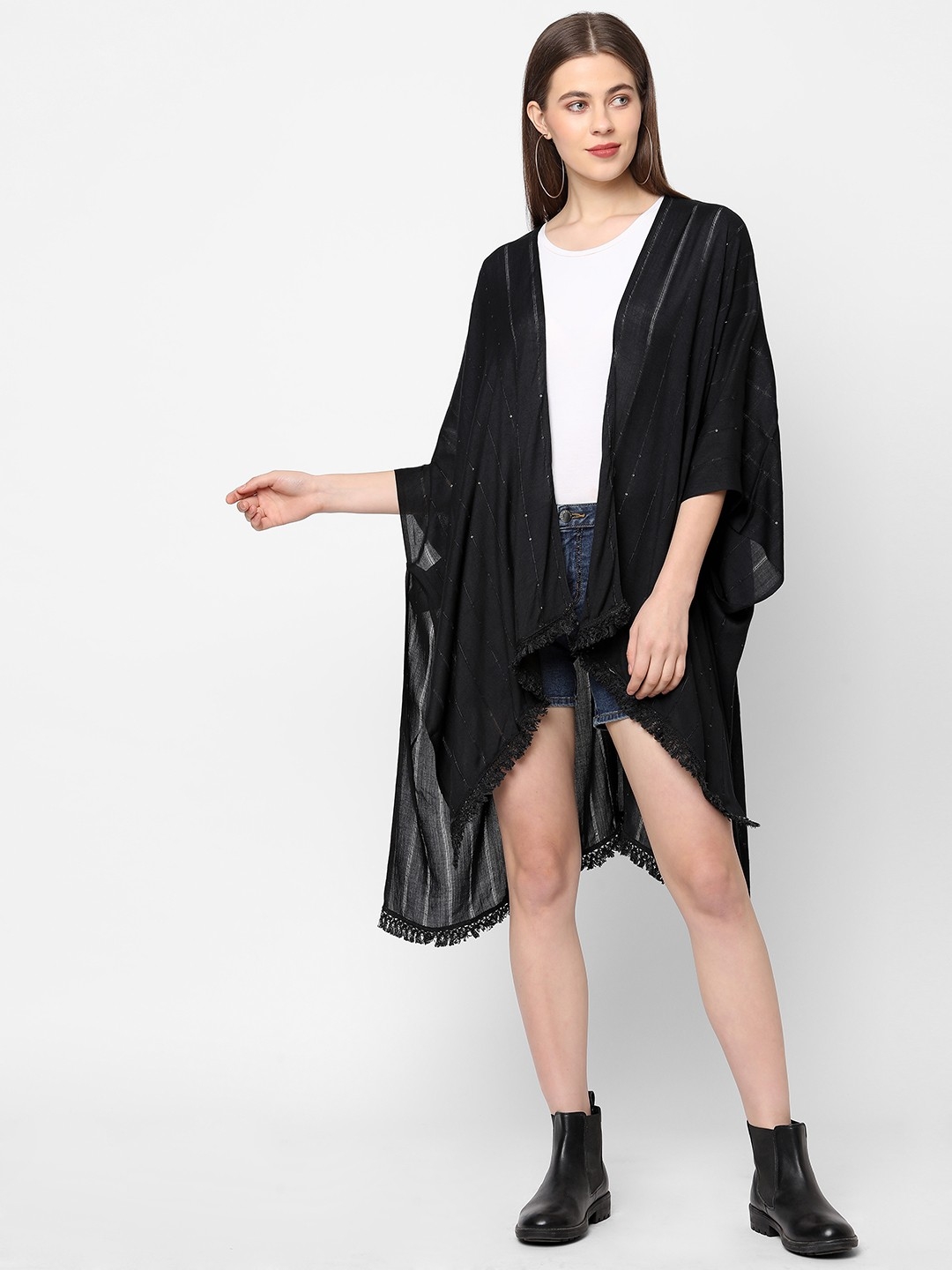 Get Wrapped | Get Wrapped Sequins Kimonos with lace for Women