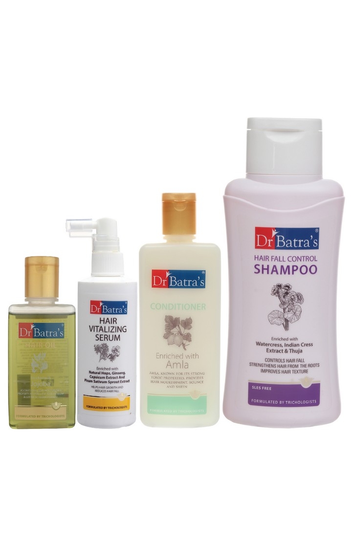 Dr Batra's | Dr Batra's Hair Vitalizing Serum 125 ml, Hair Fall Control Shampoo - 500 ml, Hair Oil - 100 ml and Conditioner 200 ml