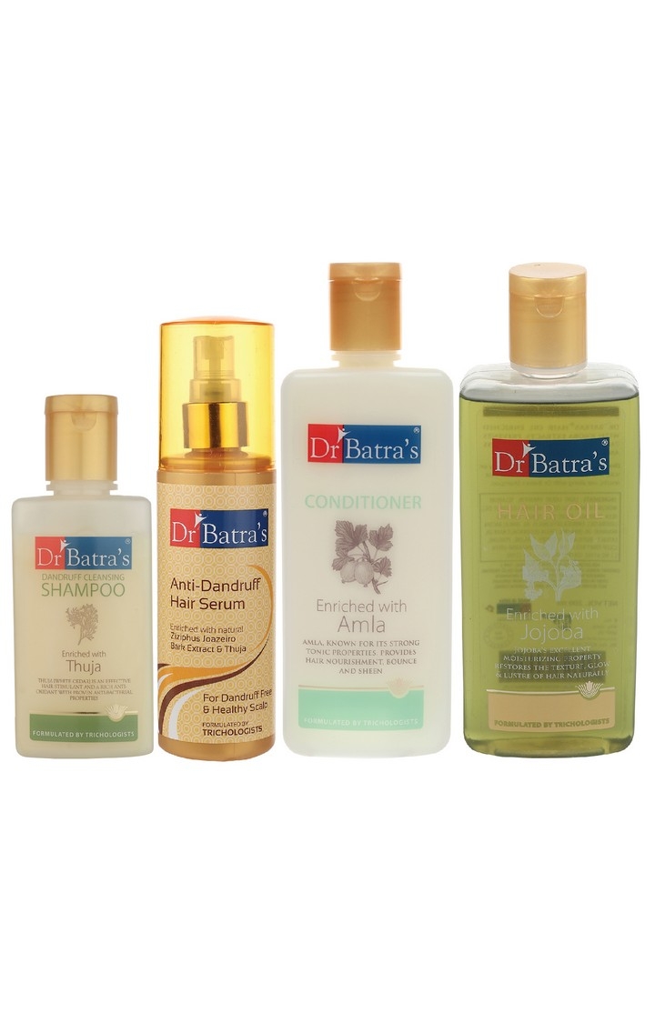 Dr Batra's | Dr Batra's Anti Dandruff Hair Serum, Conditioner - 200 ml, Hair Oil - 200 ml and Dandruff Cleansing Shampoo - 100 ml