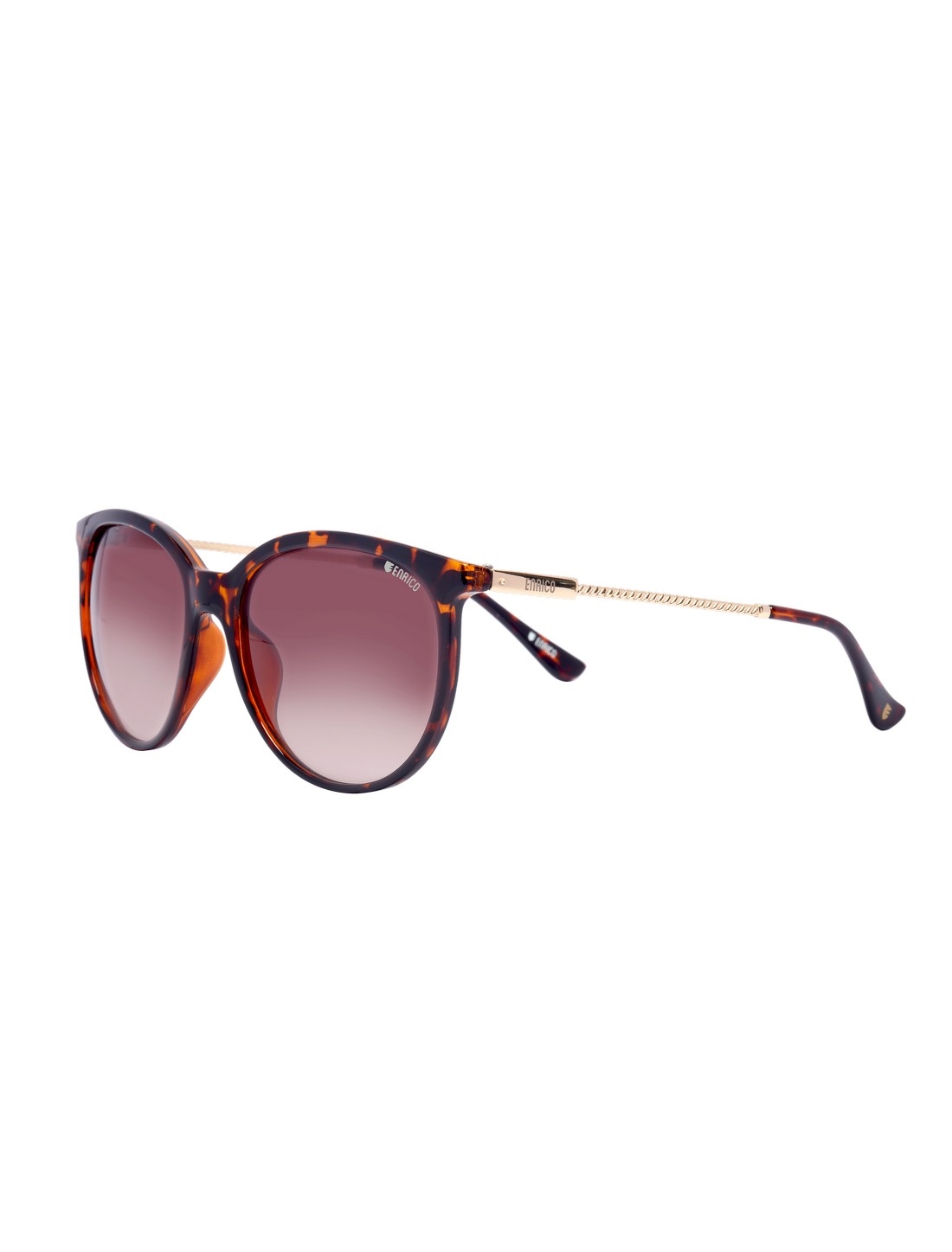 ENRICO | Enrico Galaxy Uv Protected Round Sunglasses For Women ( Lens - Brown | Frame - Brown)