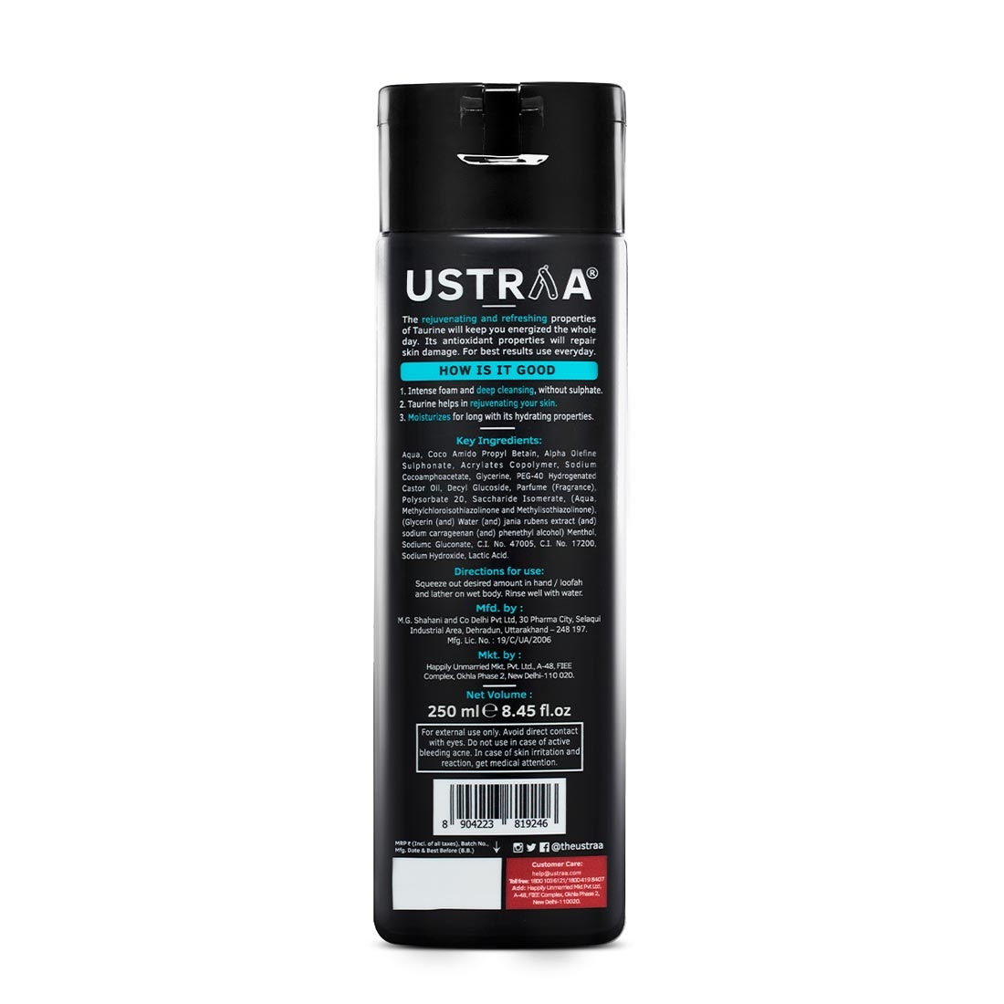 Ustraa | Ustraa Body Wash-Taurine 250 ml (Pack Of 2) 7