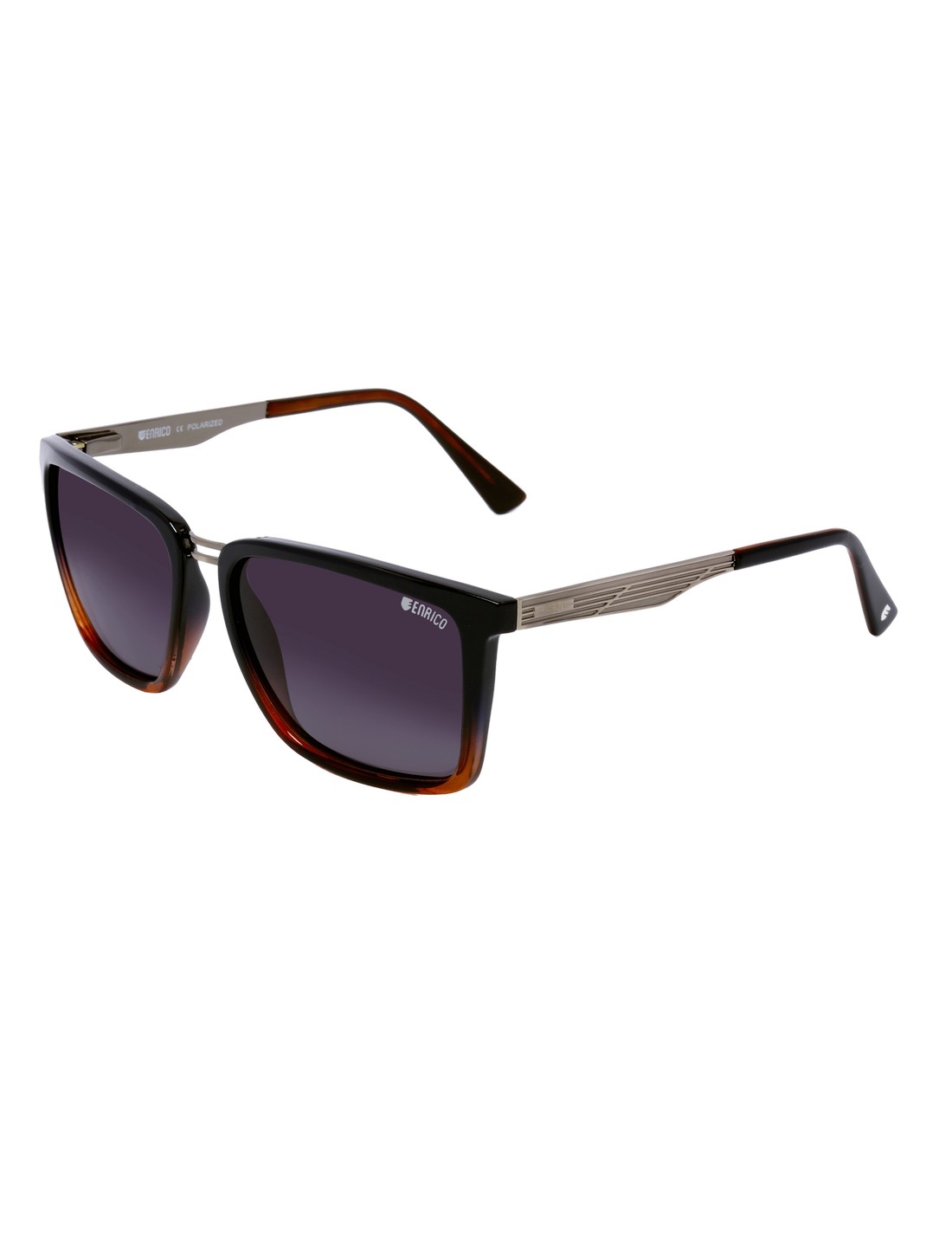 ENRICO | Enrico Vergo Uv Protected Square Shape Unisex Sunglasses ( Lens - Purple | Frame - Black)