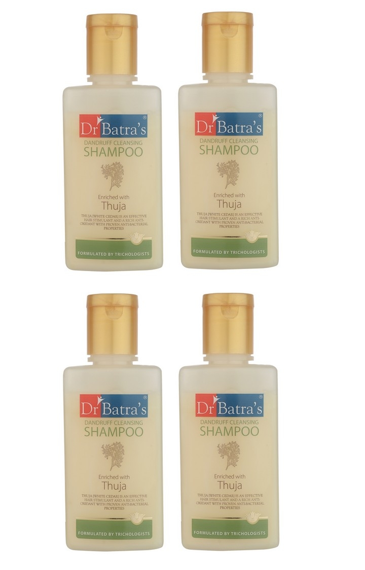Dr Batra's | Dr Batra's Dandruff Cleansing Shampoo Enriched With Thuja - 100 ml (Pack of 4)