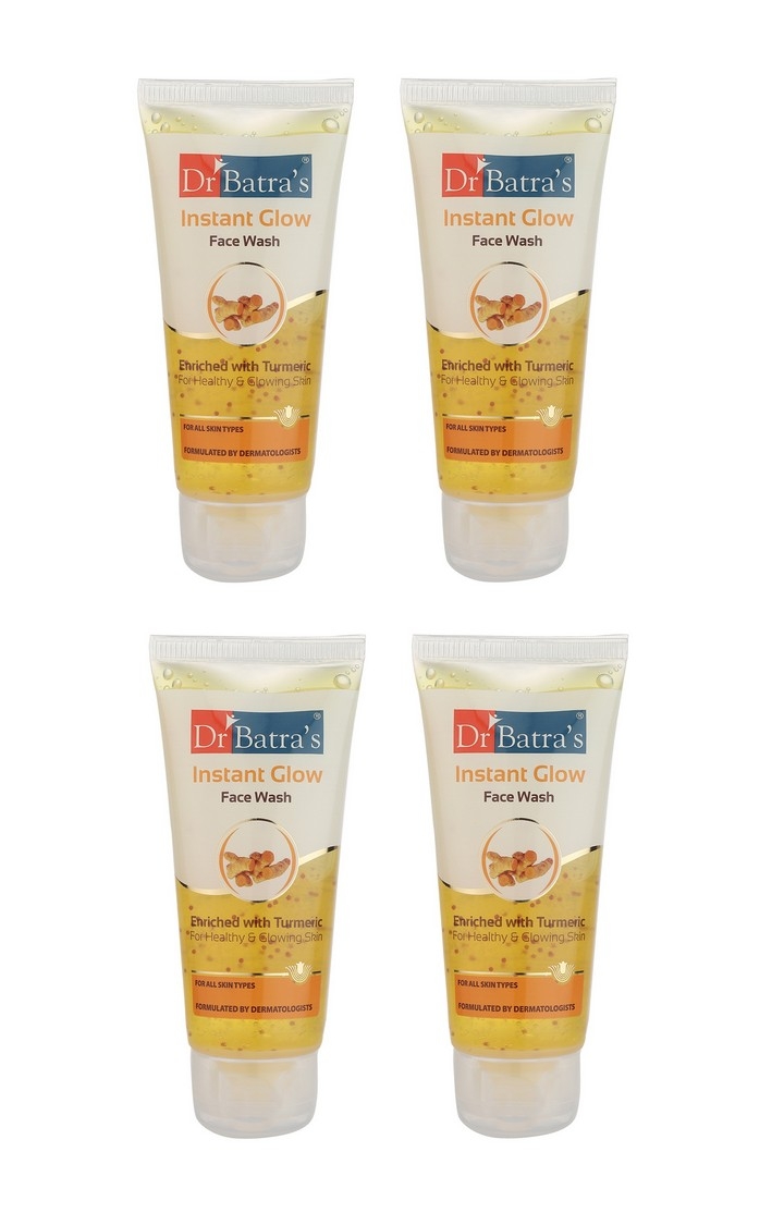 Dr Batra's | Dr Batra's Instant Glow Face Wash Enriched With Tumeric For Healthy & Glowing Skin - 50 gm (Pack of 4)