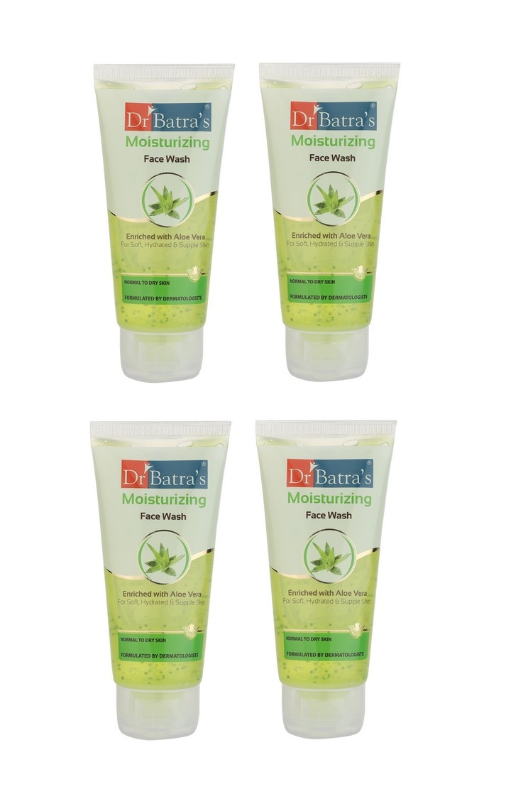 Dr Batra's Moisturizing Face Wash Enriched With Aloe Vera Soft, Hydrated & Supple Skin - 50 gm (Pack of 4)