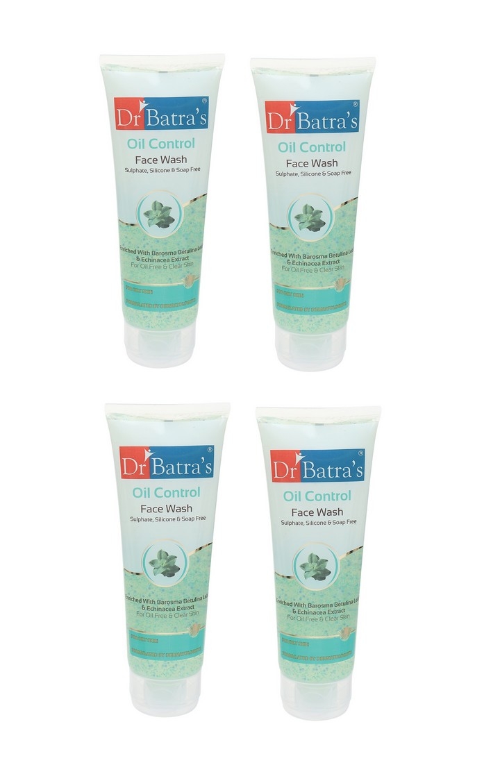 Dr Batra's | Dr Batra's Oil Control Face Wash Sulphate, Silicone & Soap Free Enriched With Barosma Betulina Leaf & Echinancea Extract For Oil Free & Clear Skin - 100 gm (Pack of 4)