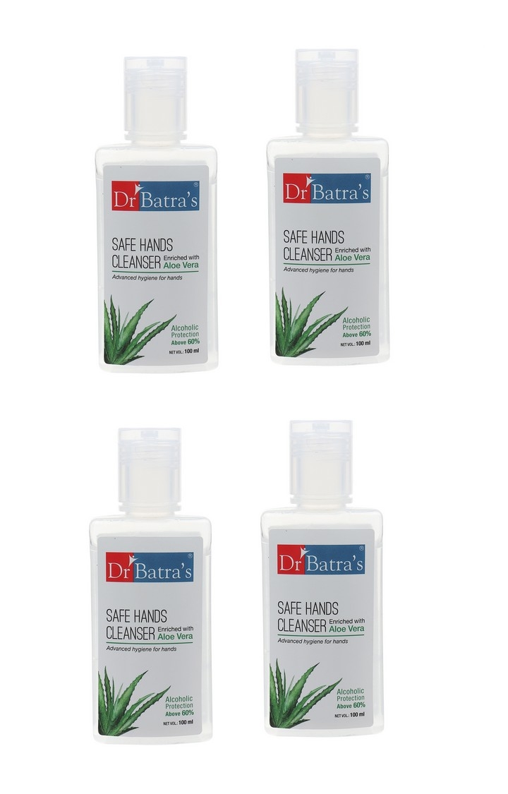 Dr Batra's | Dr Batra's Safe Hands Cleanser Enriched With Aloe vera - 100 ml (Pack of 4)