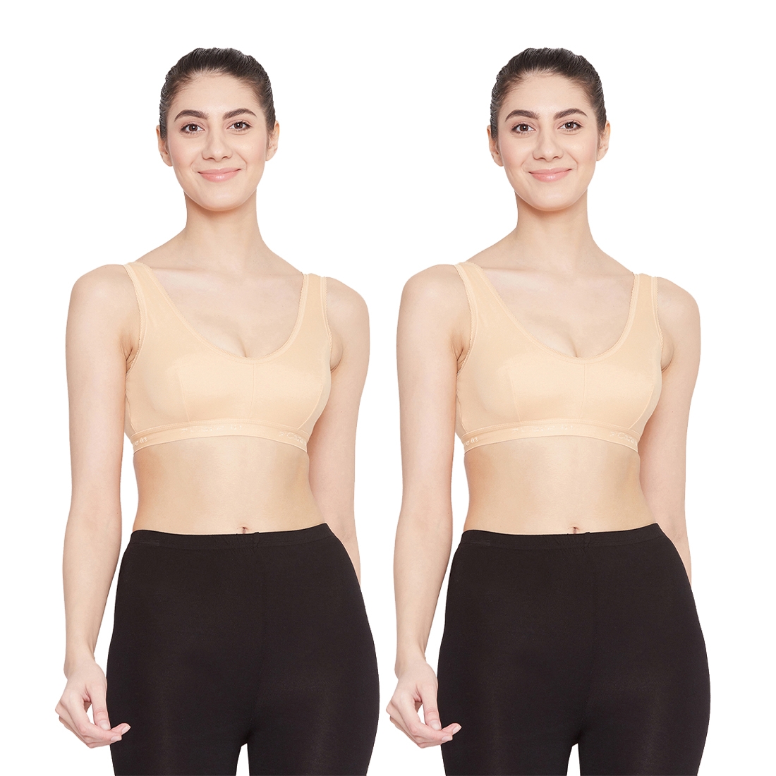 CARE IN | Care In Non Padded Non-Wired Full Coverage Sports Bra For Women - Pack of 2