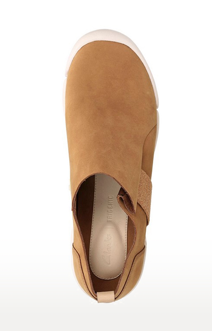 Women's Brown Leather Casual Slip-ons