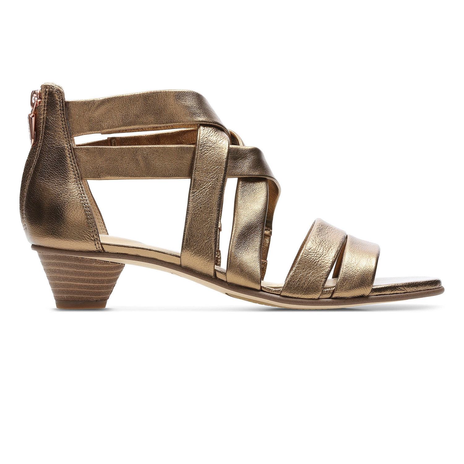 Clarks | Mena Silk Bronze Metallic HEELED SANDAL