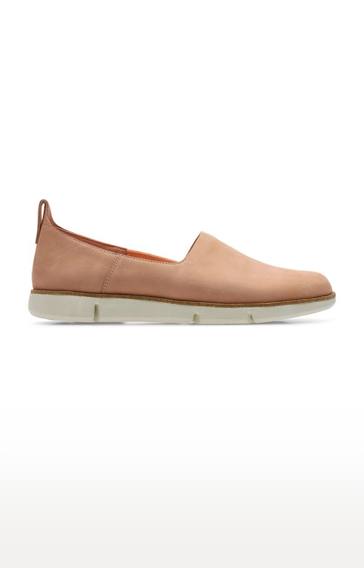 Women's Pink Leather Casual Slip-ons