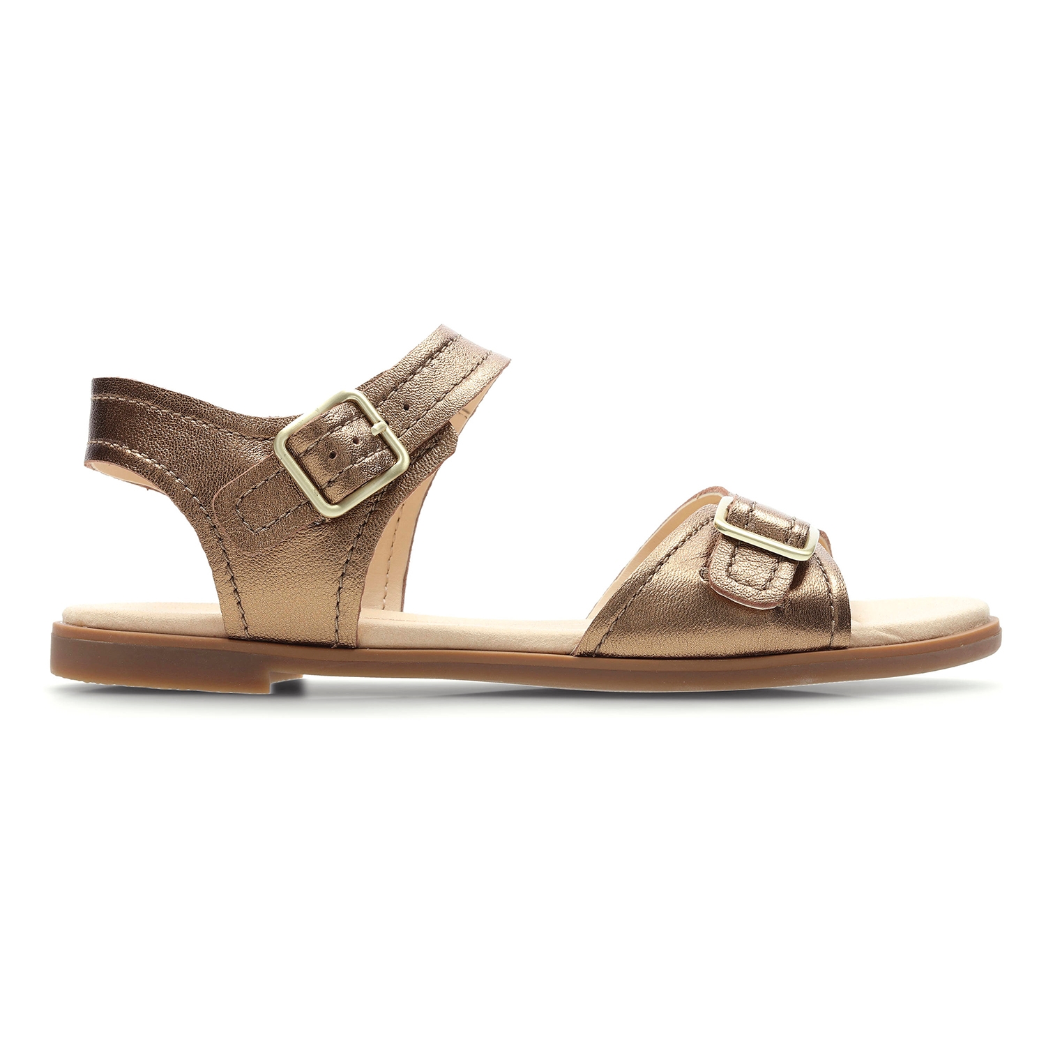 Clarks | Bay Primrose Bronze Metallic Flat Sandals