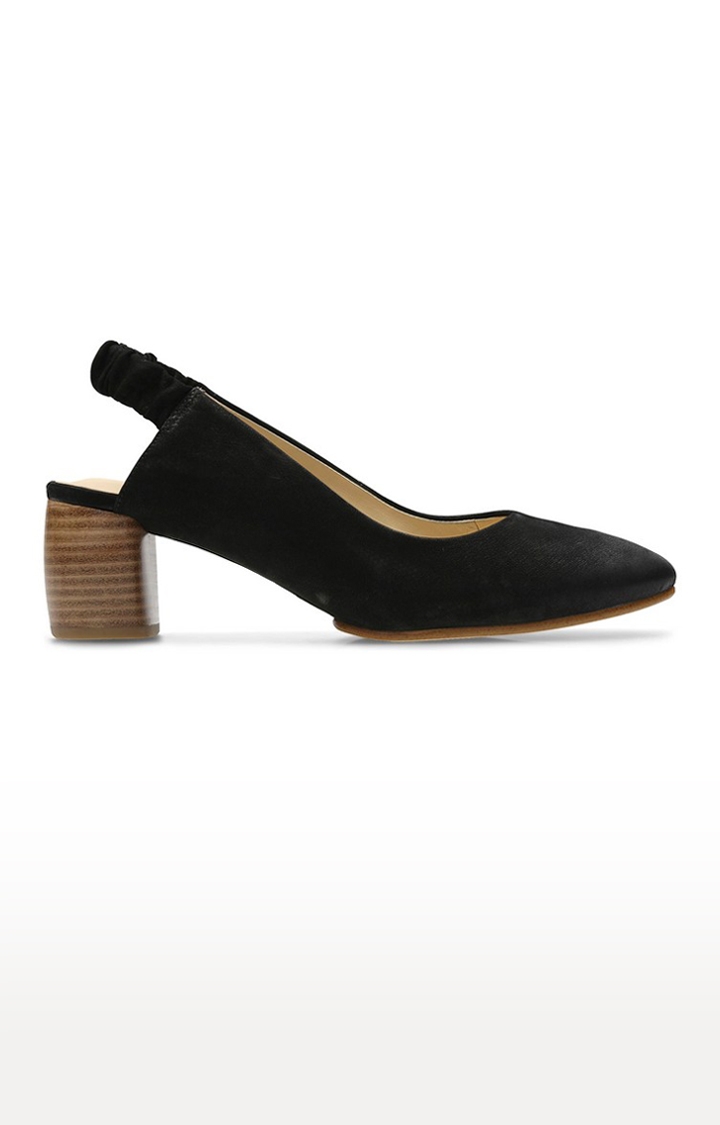 Clarks | Women's Black Leather Block Heels