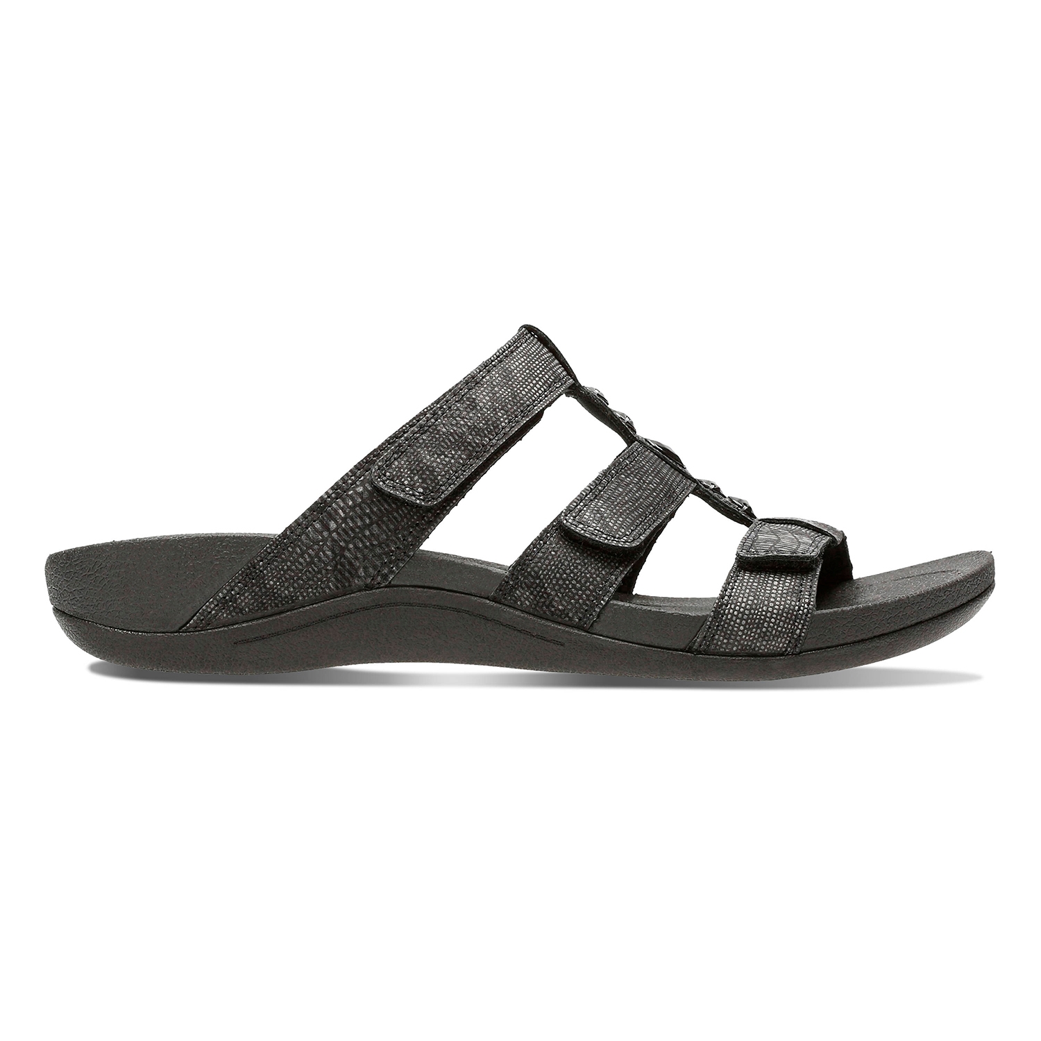 Clarks | Pical Cusick Black Flat Sandals