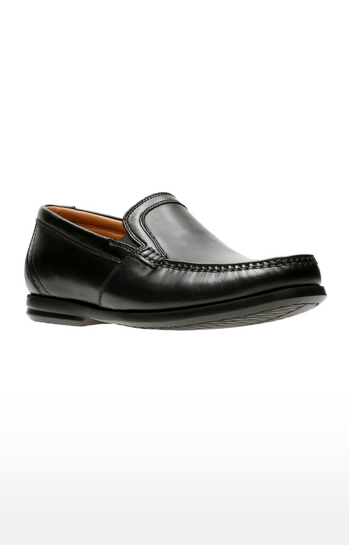 Men's Black Leather Loafers