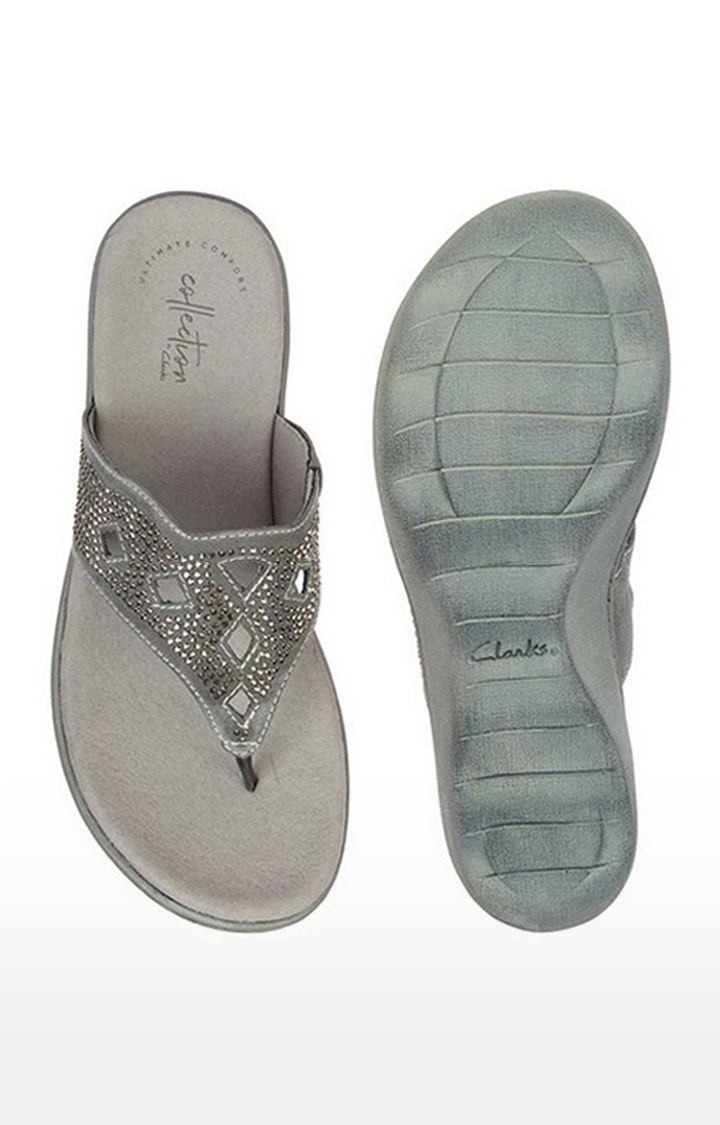 Women's Grey Synthetic Sandals