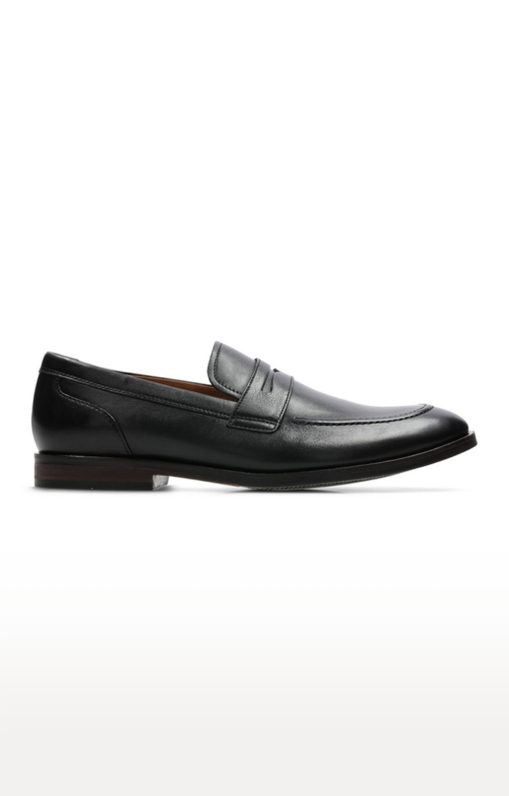 Clarks | Men's Black Leather Loafers