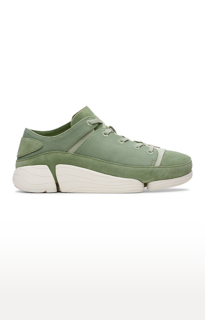 Clarks | Men's Green Suede Casual Lace-ups