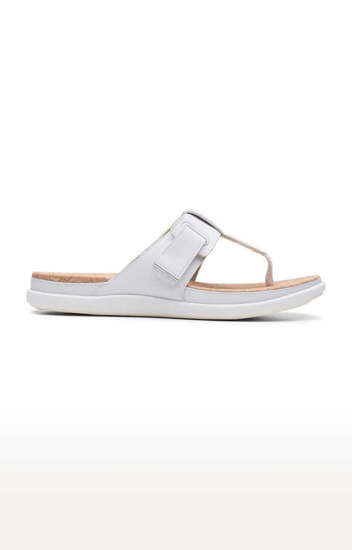 Women's White Synthetic Sandals