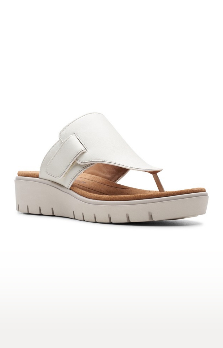 Women's White Leather Sandals