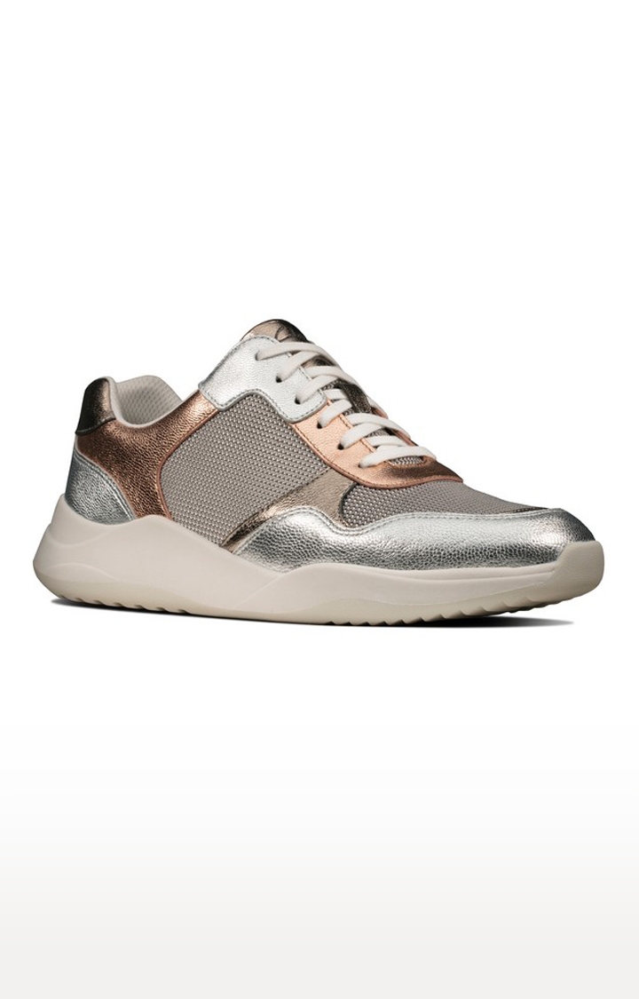 Women's Gold Leather Trainers