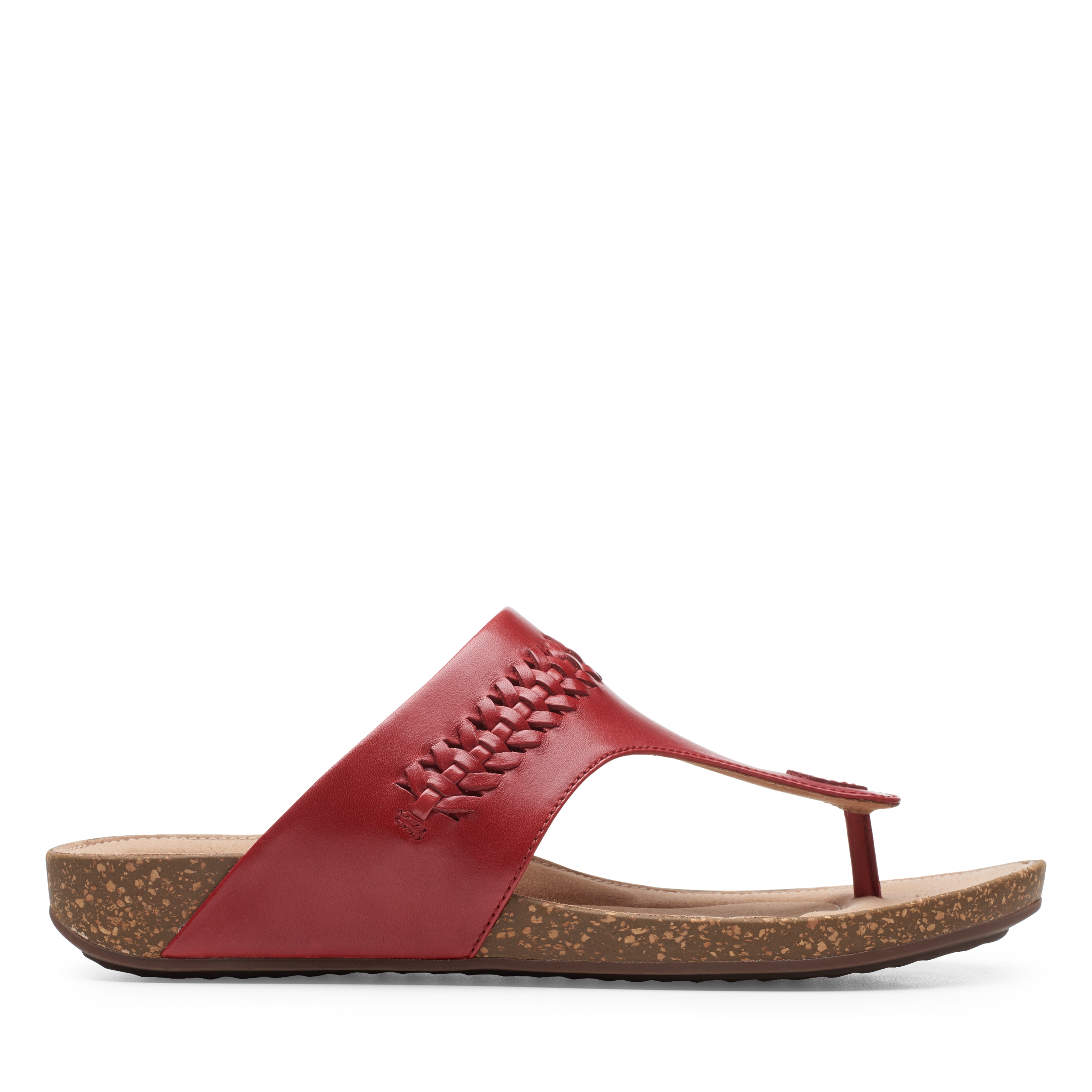 Clarks | Un Perri Vibe Red Leather Flip Flop