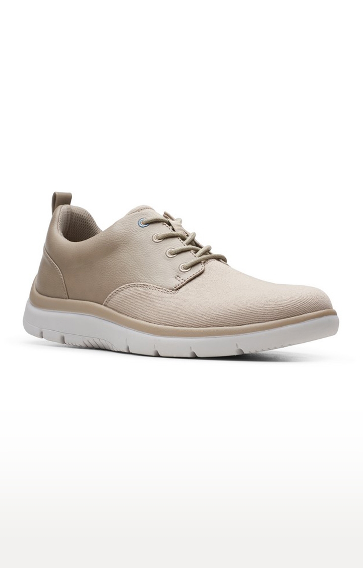Men's Beige Synthetic Casual Lace-ups