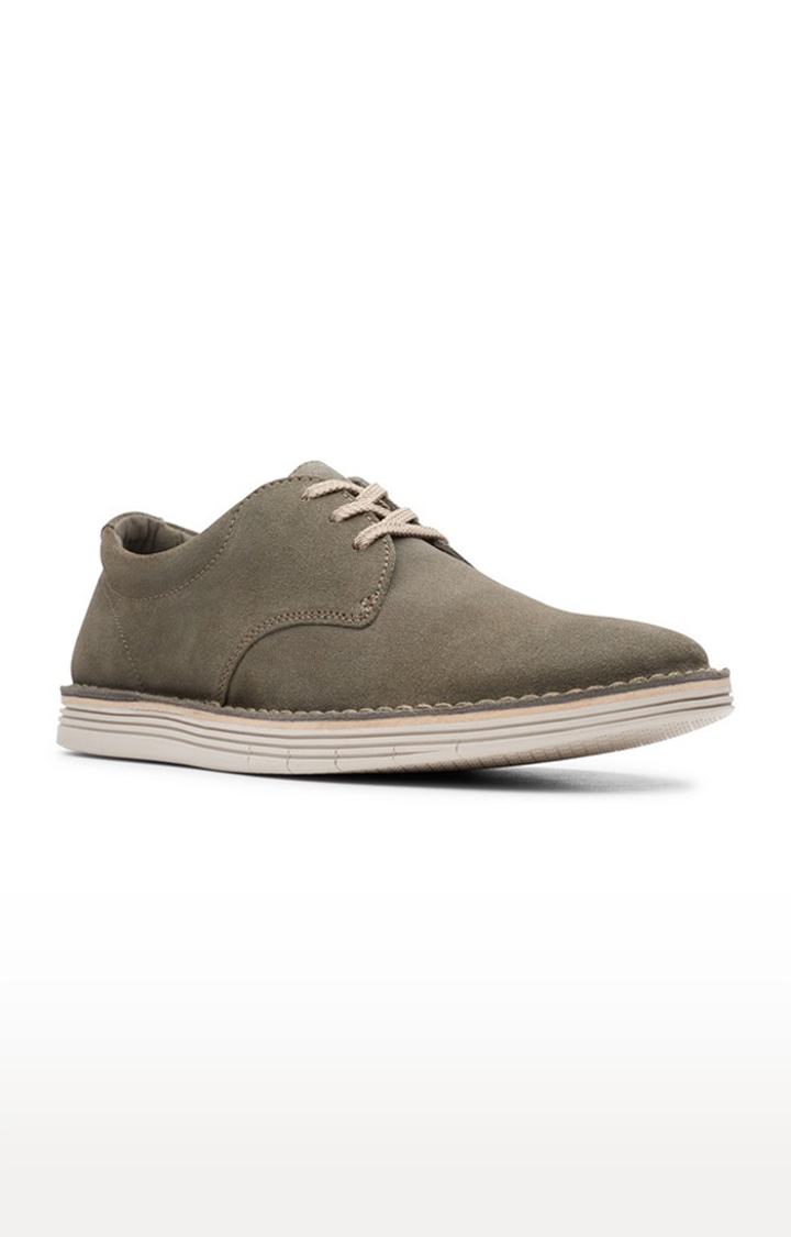 Men's Green Suede Casual Lace-ups