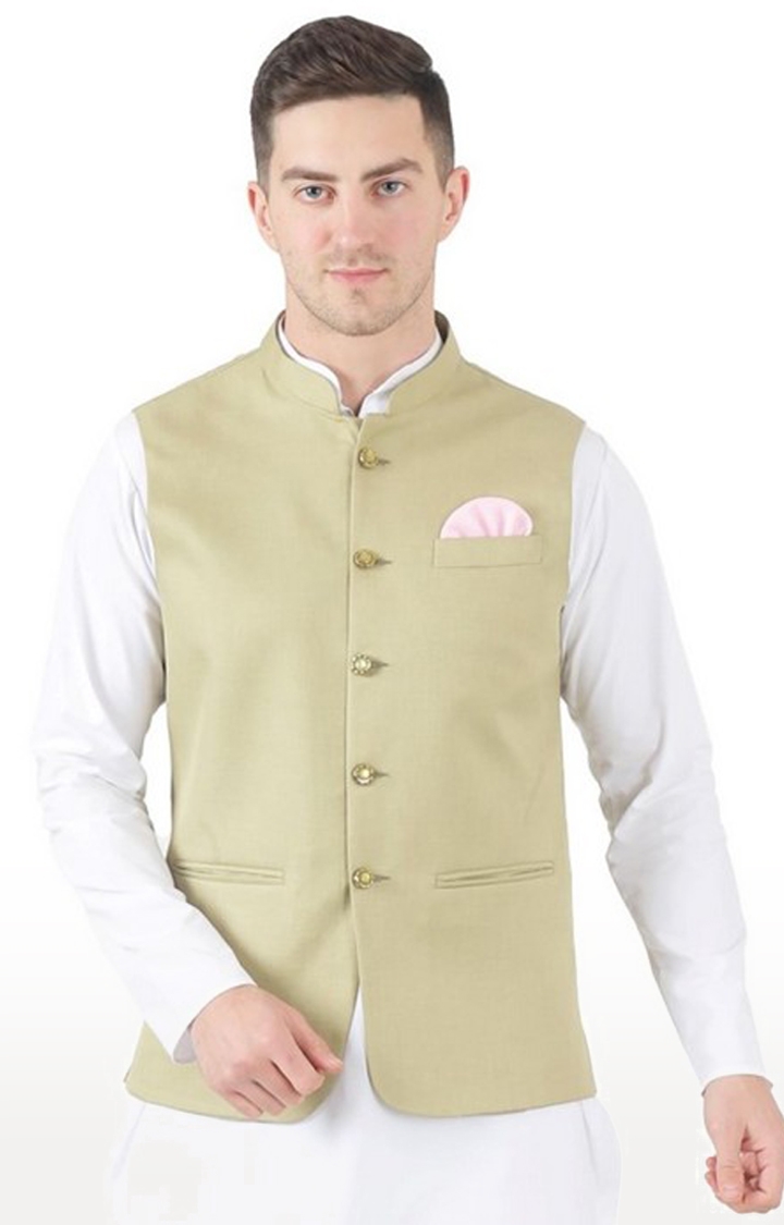 TAHVO | Tahvo Green 5 Button Nehru Jacket