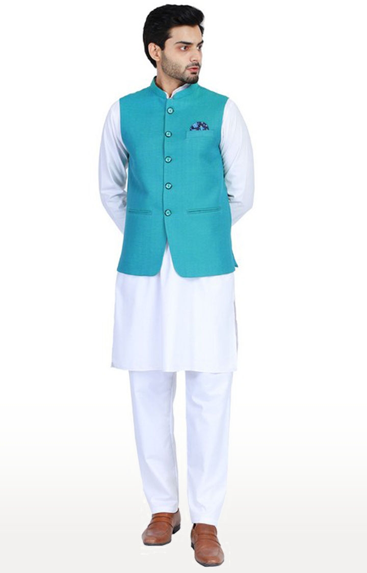 Tahvo Men Green Nehru Jacket