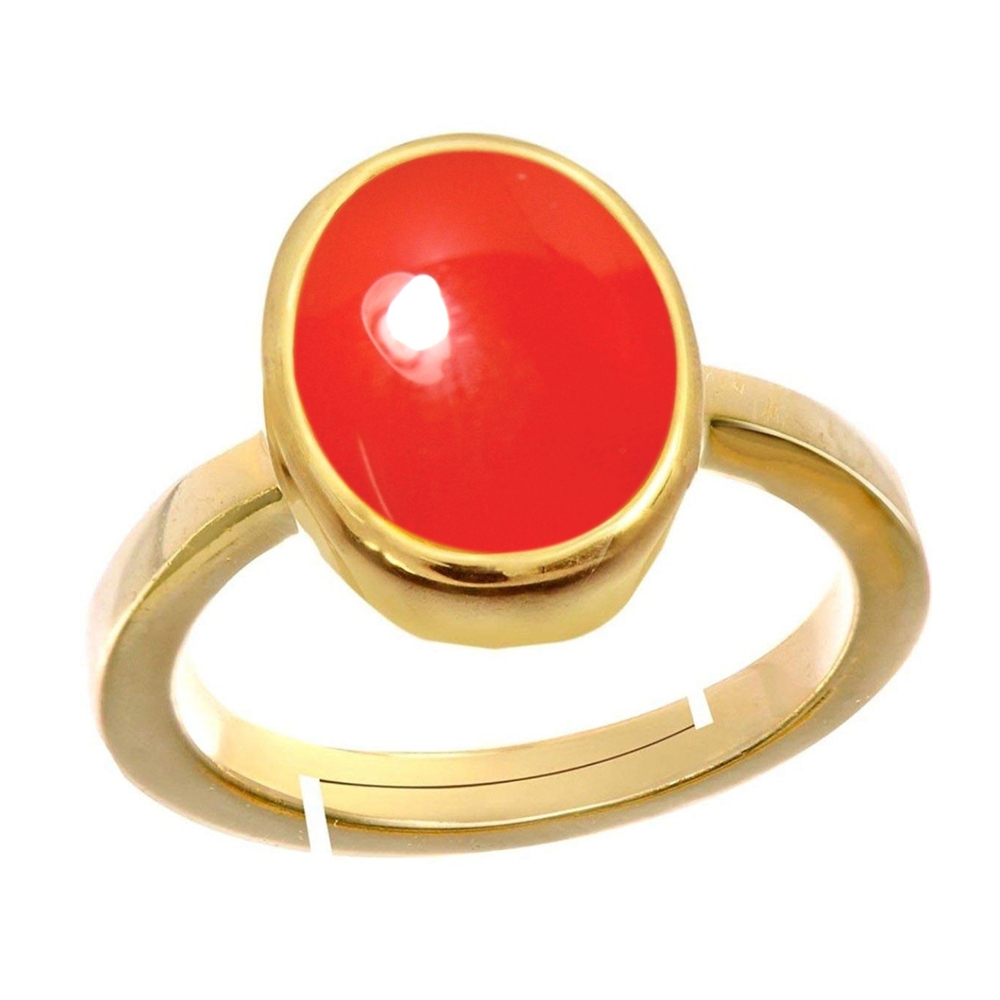 55Carat | Red Gold Plated Carnelian Rings