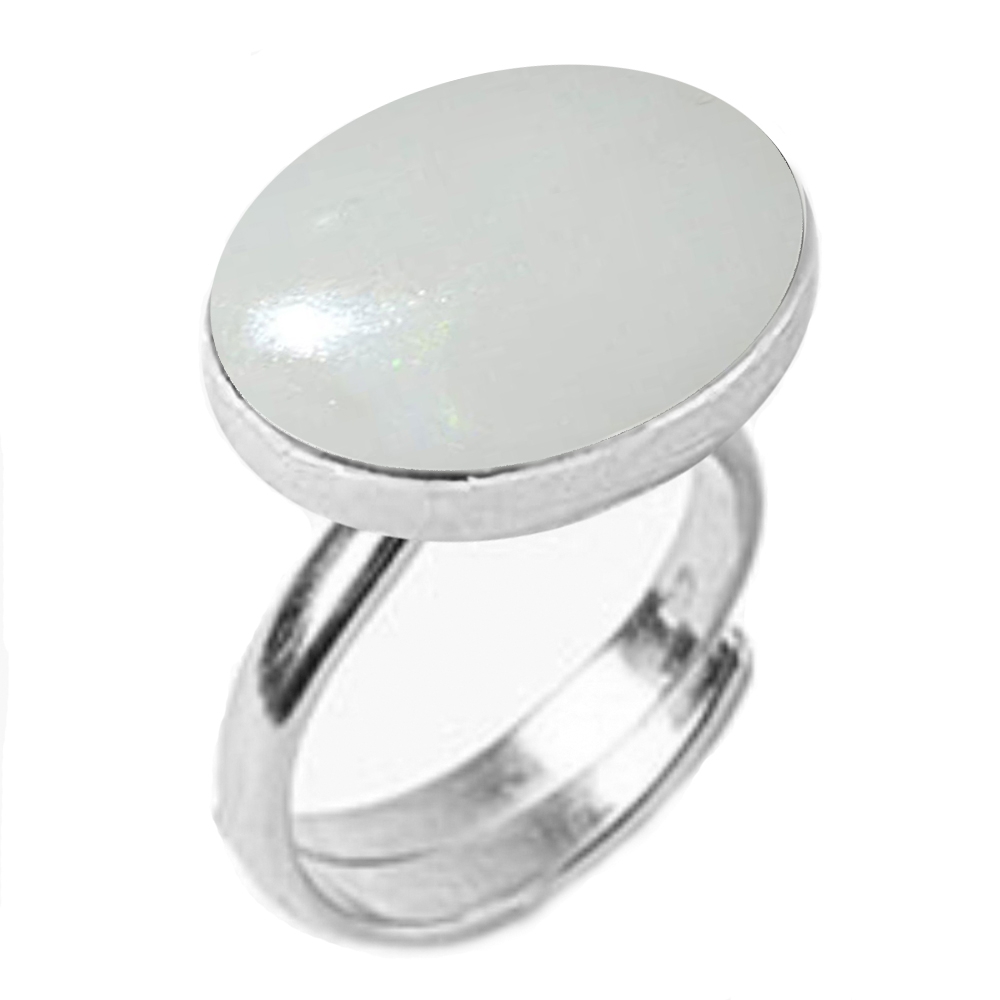 55Carat | White Silver Plated Opal Rings